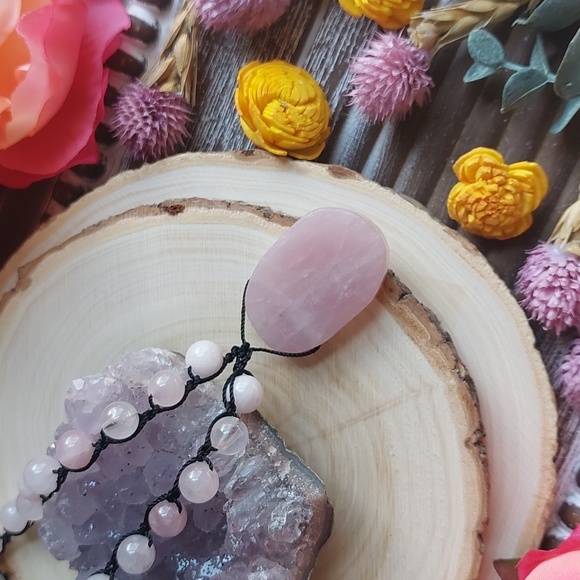 Rose Quartz, Crystal Necklace, Pink Handcrafted by Rust Belt Raised - Picture 5 of 15